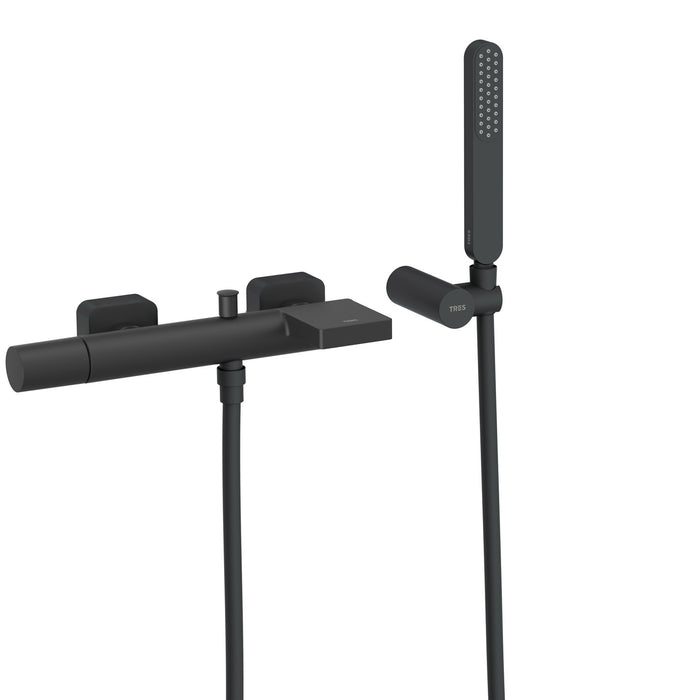 TRES 20017001NM LOFT Single-Handle Wall-Mounted Faucet for Bathtub and Shower Matte Black Color