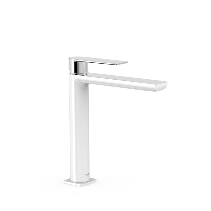 TRES 20020303BL LOFT Grifo Monomando Caño Alto para Lavabo Color Blanco-Cromo
