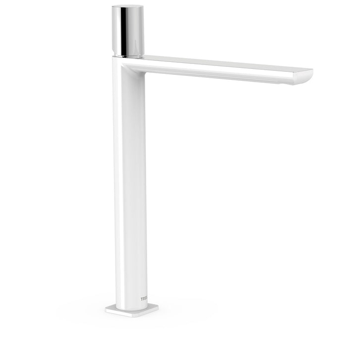 TRES 20020306BL LOFT Grifo Monomando XXL Caño Alto para Lavabo Color Blanco-Cromo