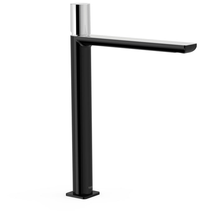 TRES 20020306NE LOFT Grifo Monomando XXL Caño Alto para Lavabo Color Negro-Cromo