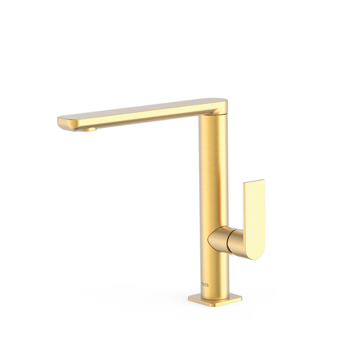 TRES 20020502OM LOFT Single-Handle High Spout Faucet with Side Lever for Sink Matte Gold Color 24K