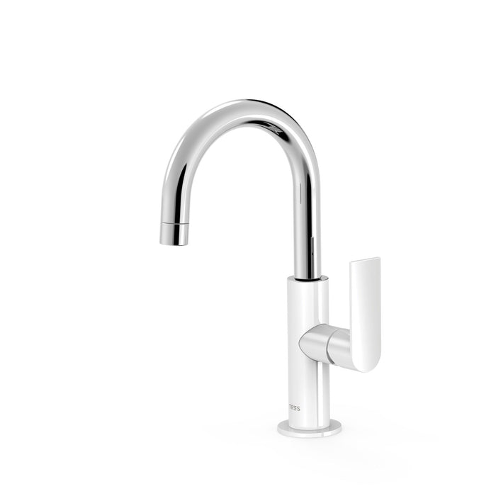 TRES 20020504BL LOFT Single-lever Faucet with Side Handle for Sink White-Chrome Color