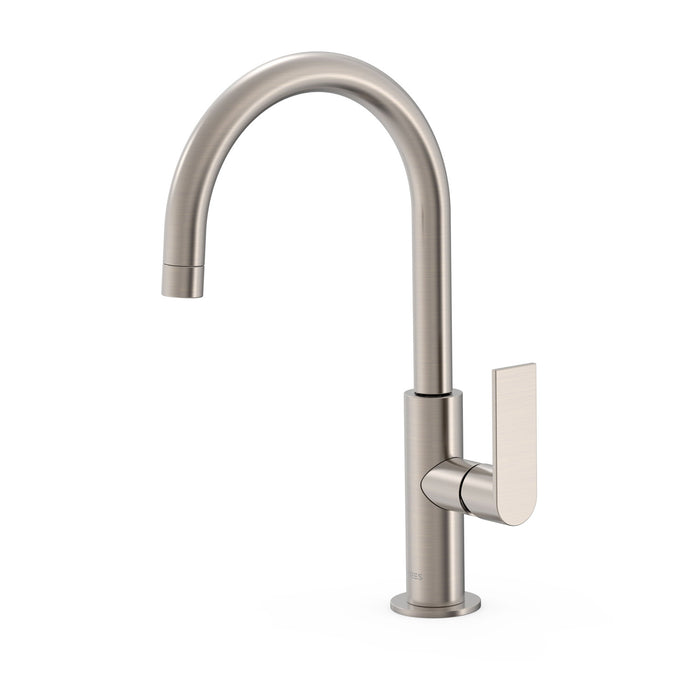 TRES 20020505AC LOFT High Spout Single-Lever Faucet with Side Handle for Sink Steel Color