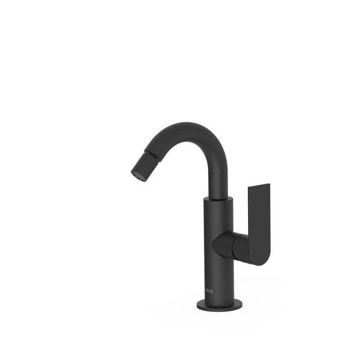 TRES 20022401NM LOFT Grifo Monomando con Maneta Lateral para Bidé Color Negro Mate