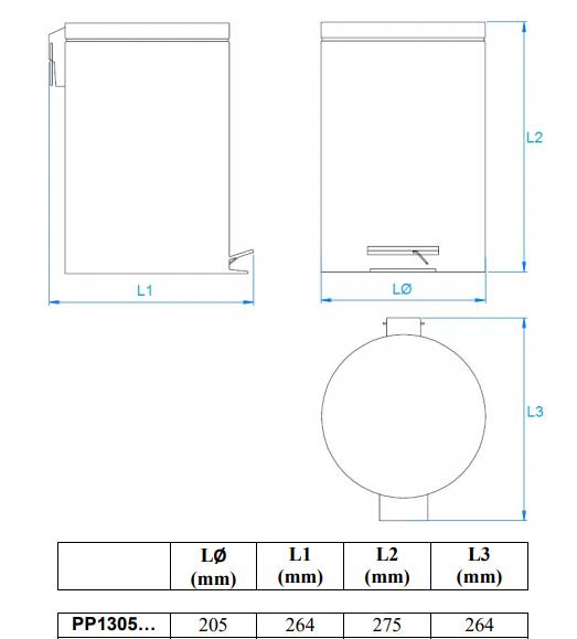 MEDICLINICS PP1305C Cubo Pedal Redondo 5 l Inoxidable Brillo