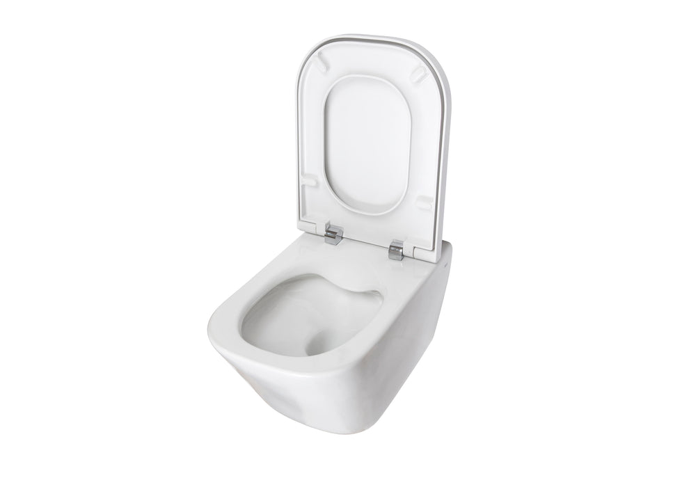ROCA PACK THE GAP 54 SQUARE+DUPLO Wall Hung Toilet Rimless Hidden Fixings White Push Button