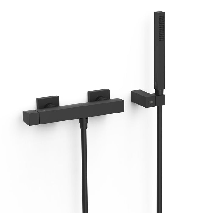 TRES 20216701NM SLIM Single-Handle Wall-Mounted Shower Faucet Matte Black Color