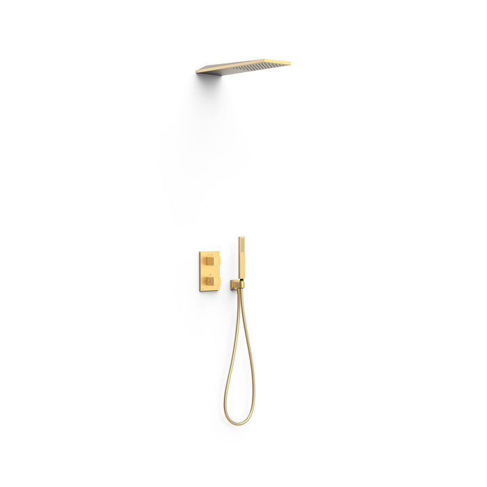 TRES 20225055OM THERM-BOX 2-Way Built-in Thermostatic Faucet Kit Shower Color Matte Gold 24K