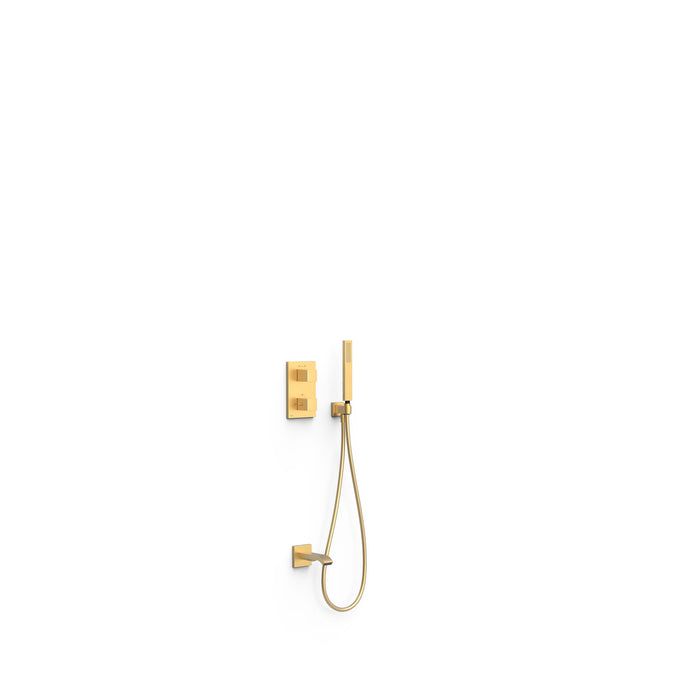 TRES 20225057OM THERM-BOX 2-Way Built-In Thermostatic Faucet Kit for Bathtub and Shower 24K Matte Gold Color