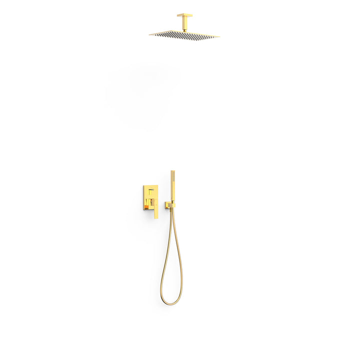 TRES 20228003OR SLIM Built-in Single-lever 2-Way Faucet Kit Rapid-Box for Shower 24K Gold Color