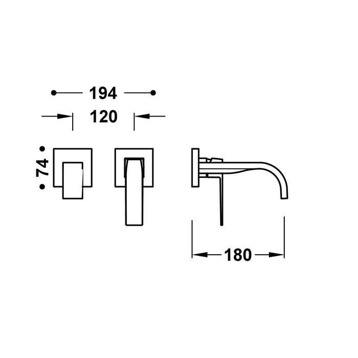TRES 20230023 SLIM Pieza Vista para Cuerpo Empotrado De Lavabo Color Cromo
