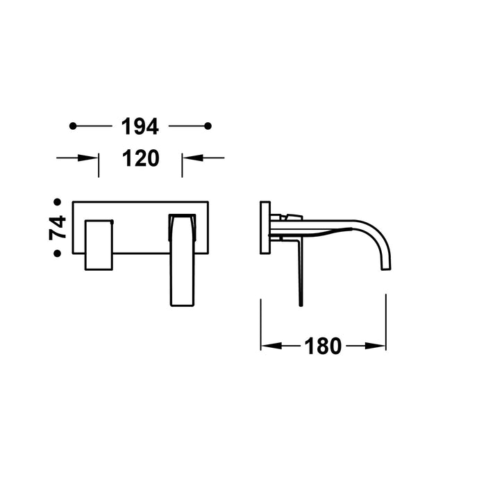 TRES 20230033BM SLIM Pieza Vista para Cuerpo Empotrado De Lavabo Color Blanco Mate