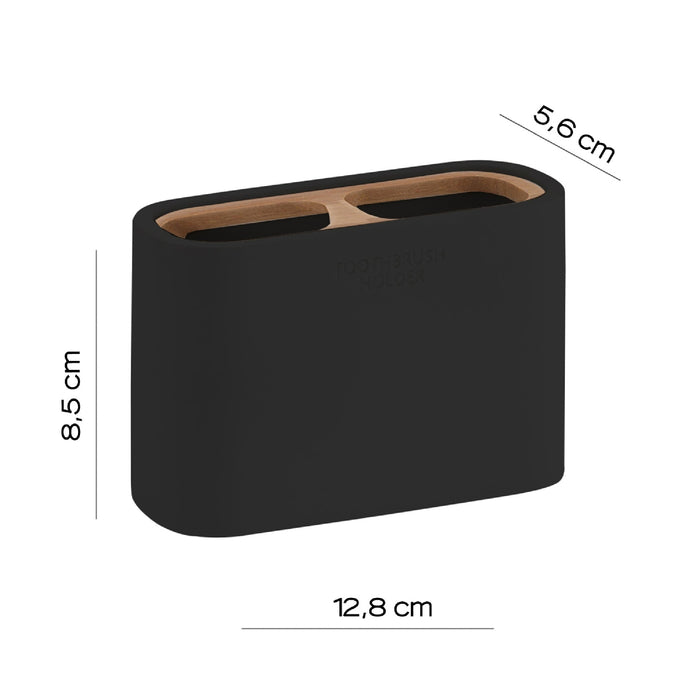 GEDY 13991400000 NINFEA Set 5 Piezas Negro Mate-Bambú