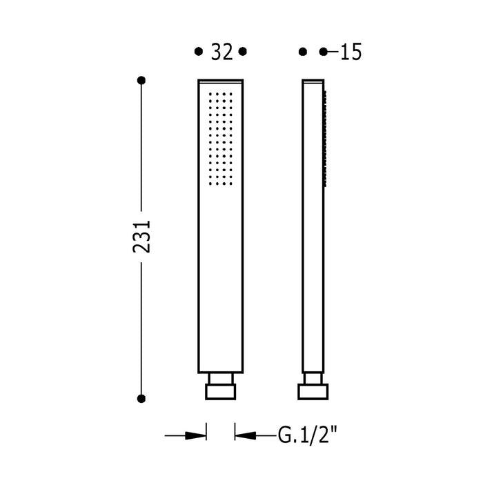 TRES 20263901NM COMPLEMENTOS DE DUCHA Ducha De Mano Color Negro Mate