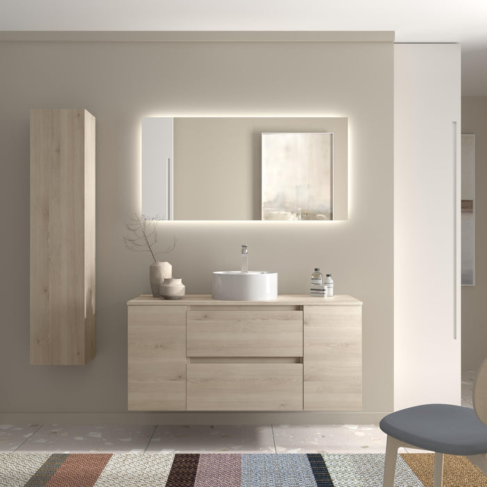 SALGAR 115897 BEQUIA PLUS Mueble de Baño 1 poza Porcelana 120cm Natural