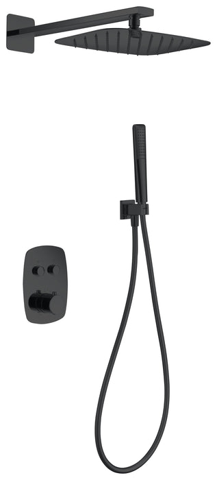 IMEX GPH035/NG HIDRA Thermostatic Built-in Shower Set Matte Black