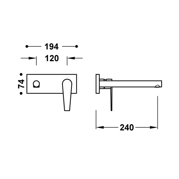 TRES 20530032 CLASS Pieza Vista para Cuerpo Empotrado De Lavabo Color Cromo