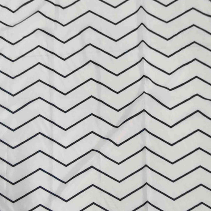 GEDY TTE13661200 ZIGZAG Shower Curtain White and Black