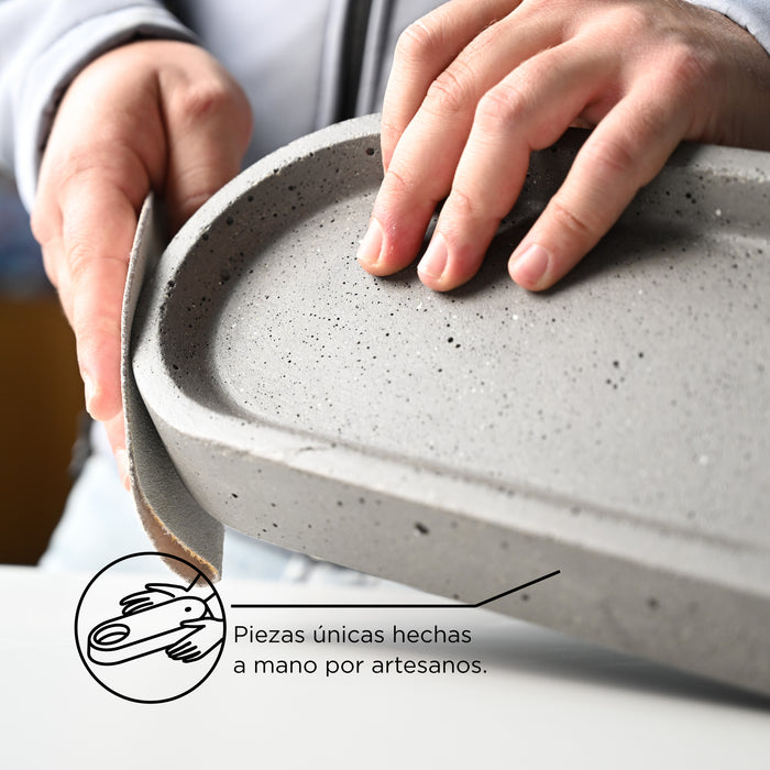 SONIA 207671 CEMENT Toallero Barra Doble Grey Blanco