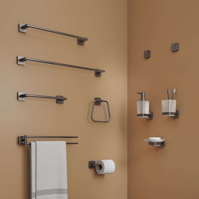 GEDY TO708100100 TONGA Gun Metal Ring Towel Holder