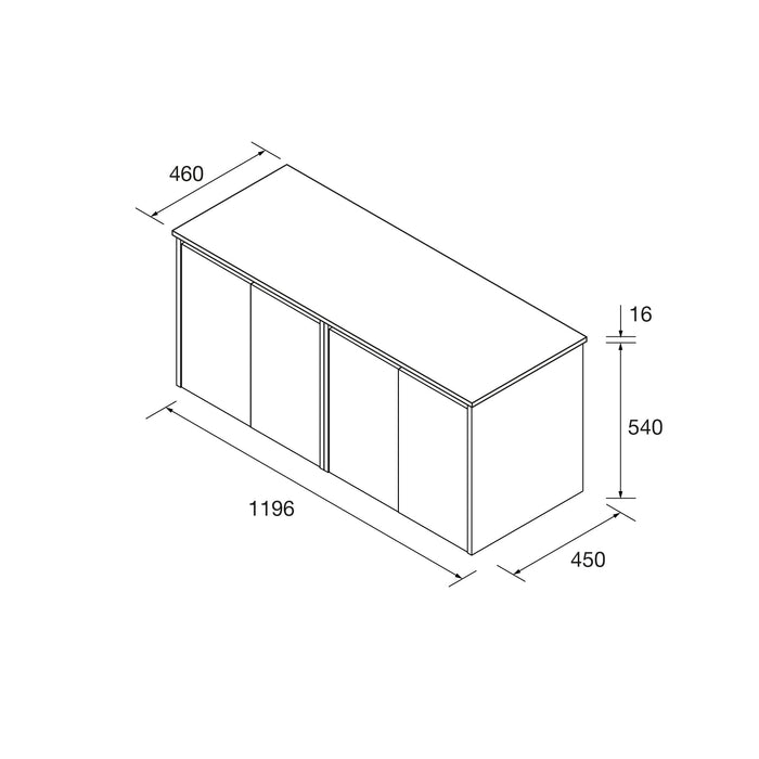 SALGAR 105561 NOJA Mueble de Baño con Tapa Encimera 4 Puertas 120 cm Color Blanco Brillo