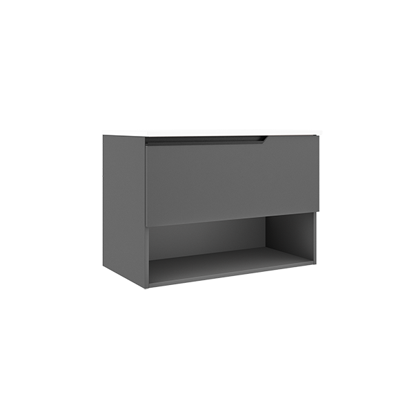 VISOBATH ELEVEN Bathroom Cabinet with Wall Hung Sink Ash