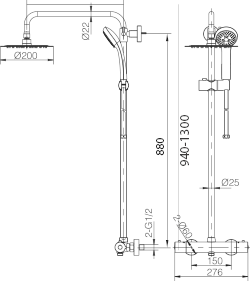 IMEX BTK017-ECO/NG ECO-KENT Conjunto Ducha Termostático Eco Negro Mate