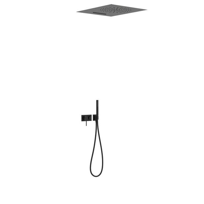 TRES 21027303NM 3V 3-Way Recessed Single-Handle Shower Faucet Kit Matte Black