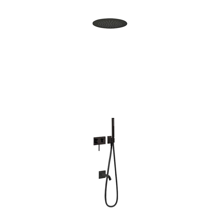 TRES 21027311NM 3V 3-Way Recessed Single-Handle Shower Faucet Kit Matte Black