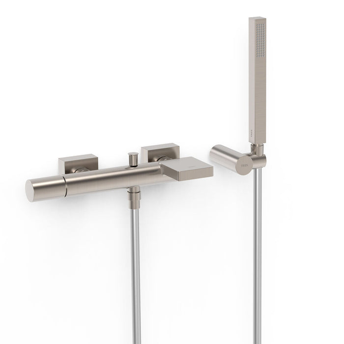 TRES 21117001AC PROJECT-TRES Grifo Monomando Mural para Bañera y Ducha Color Acero