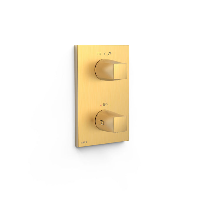 TRES 21125001OM THERM-BOX View Piece for 2-Way Flush-Mounted Box 24K Matte Gold Color