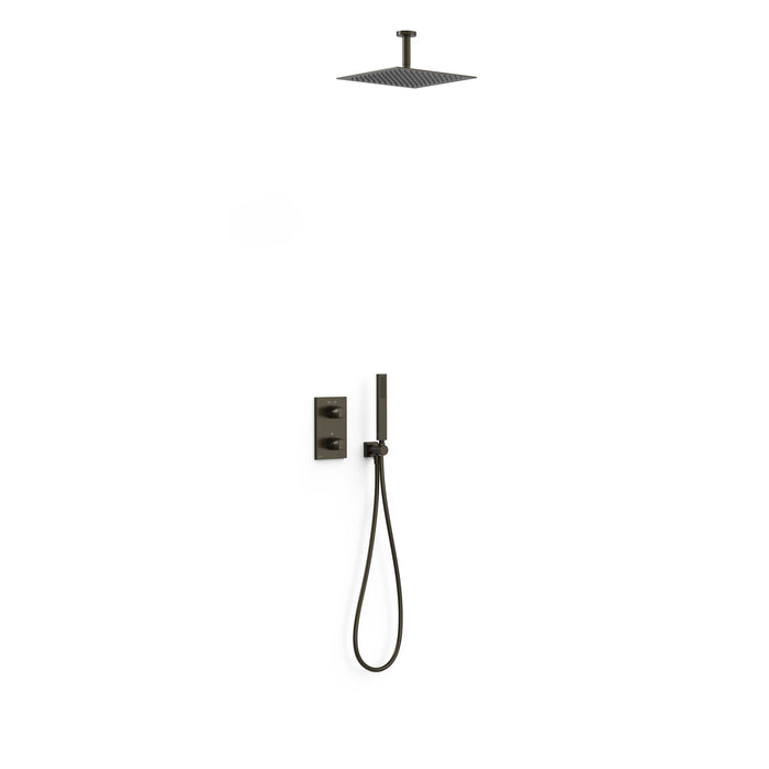 TRES 21125003KMB THERM-BOX 2-Way Built-in Thermostatic Faucet Kit Shower Color Black Bronze