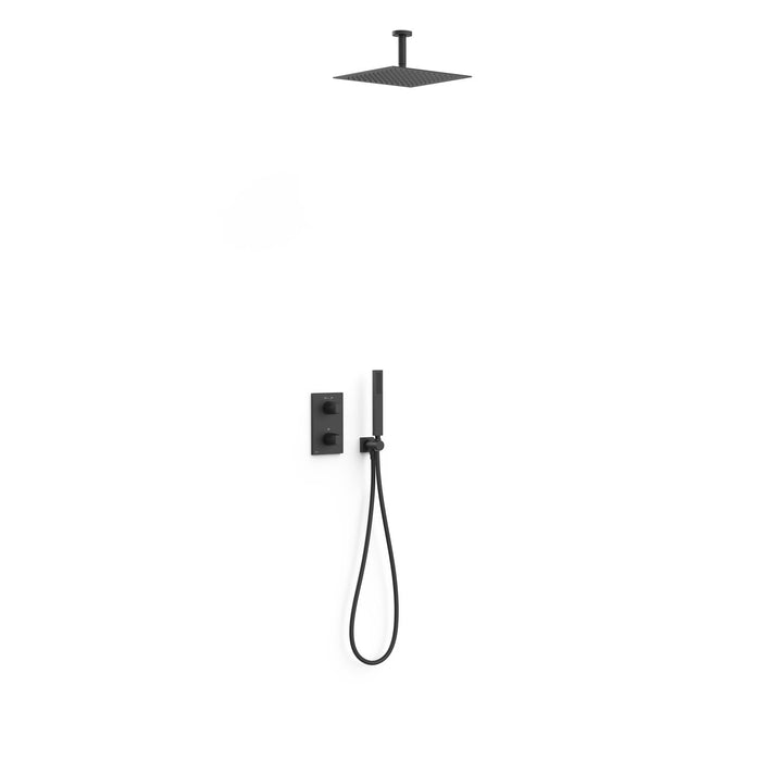 TRES 21125003NM THERM-BOX 2-Way Built-In Thermostatic Shower Faucet Kit Matte Black