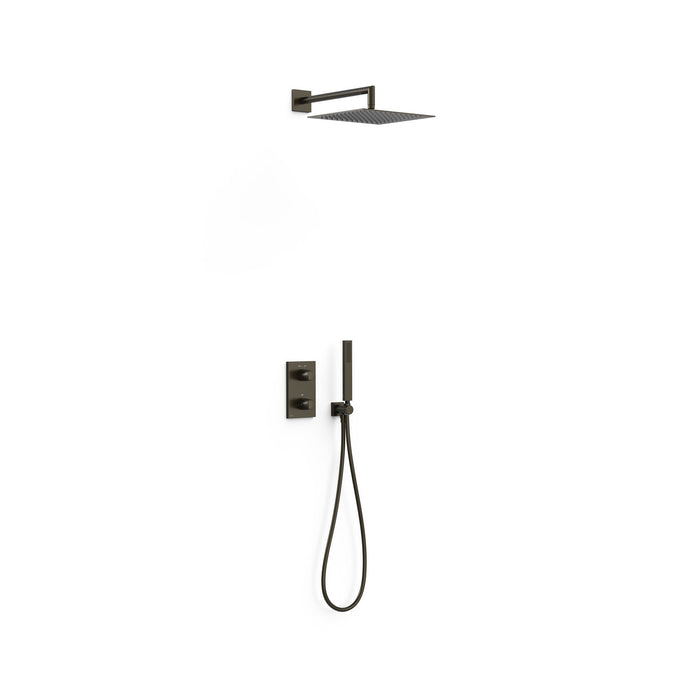 TRES 21125004KMB THERM-BOX 2-Way Built-in Thermostatic Faucet Kit Shower Color Black Bronze