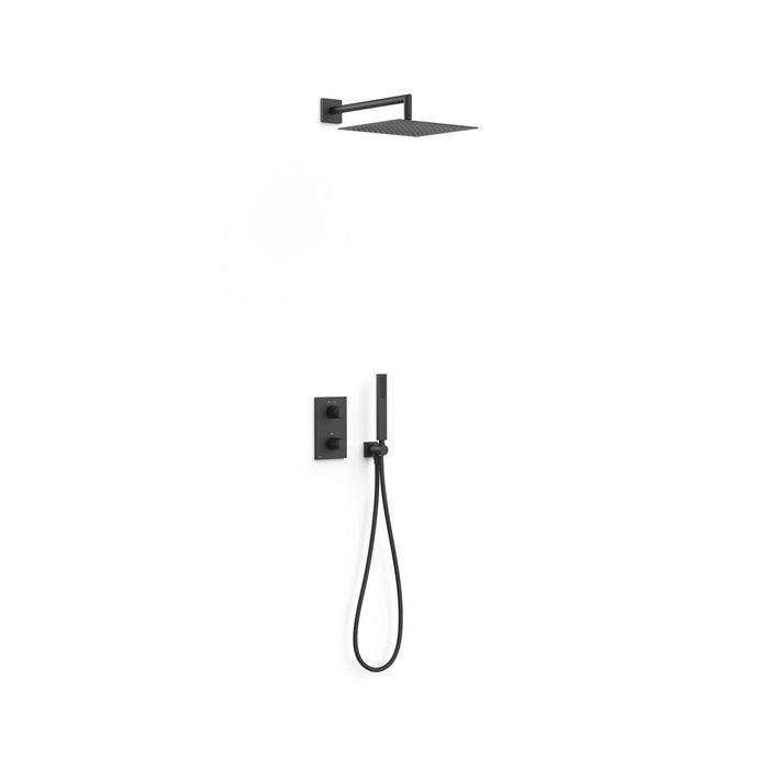 TRES 21125004NM THERM-BOX 2-Way Built-In Thermostatic Shower Faucet Kit Matte Black