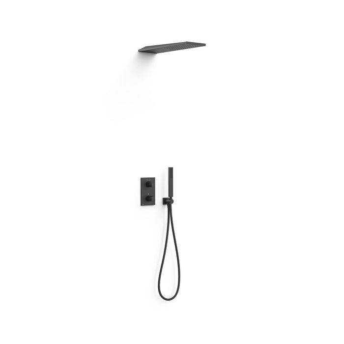 TRES 21125005NM THERM-BOX 2-Way Built-In Thermostatic Shower Faucet Kit Matte Black