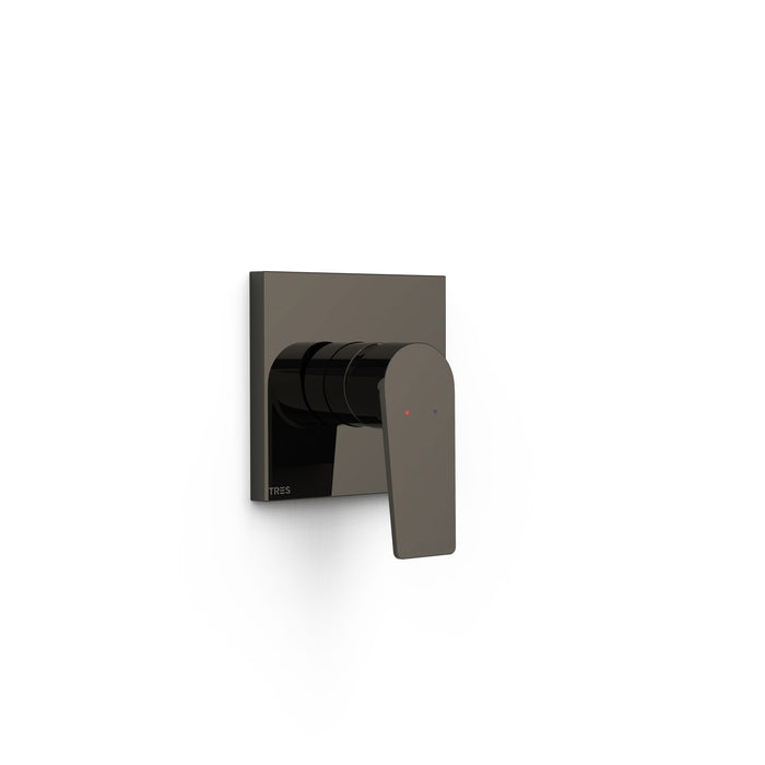 TRES 21127810KM RAPID-BOX View Piece for 1-Way Flush-Mounted Box Metallic Black Color