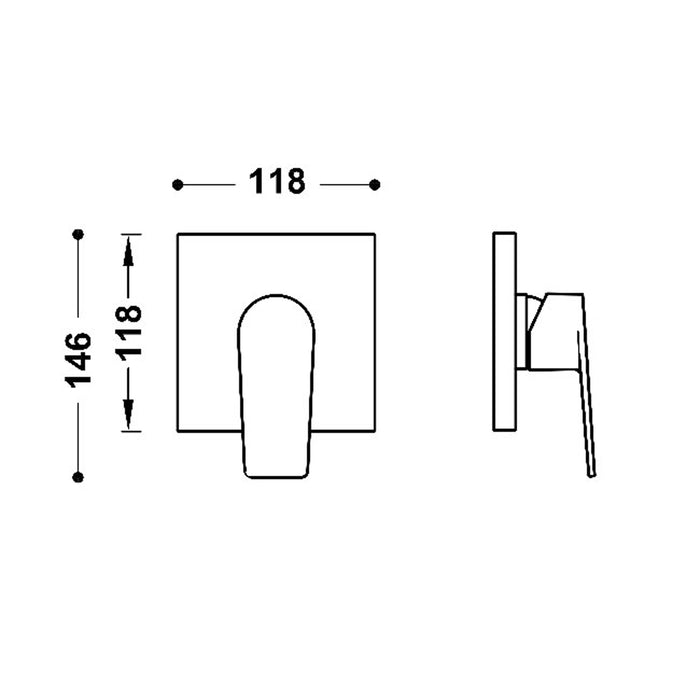 TRES 21127810 RAPID-BOX Pieza Vista para Caja Empotrada de 1 Vía Color Cromo