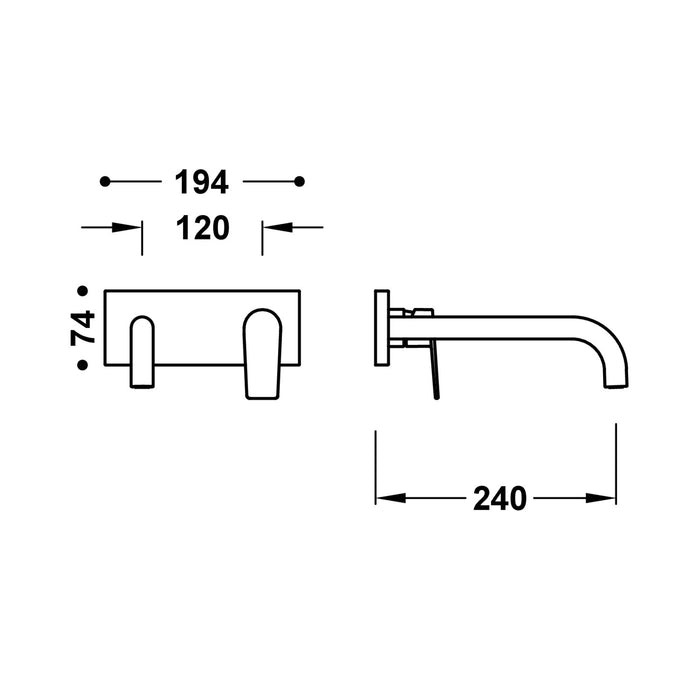 TRES 21130032KMB PROJECT-TRES Pieza Vista para Cuerpo Empotrado De Lavabo Color Negro Bronce