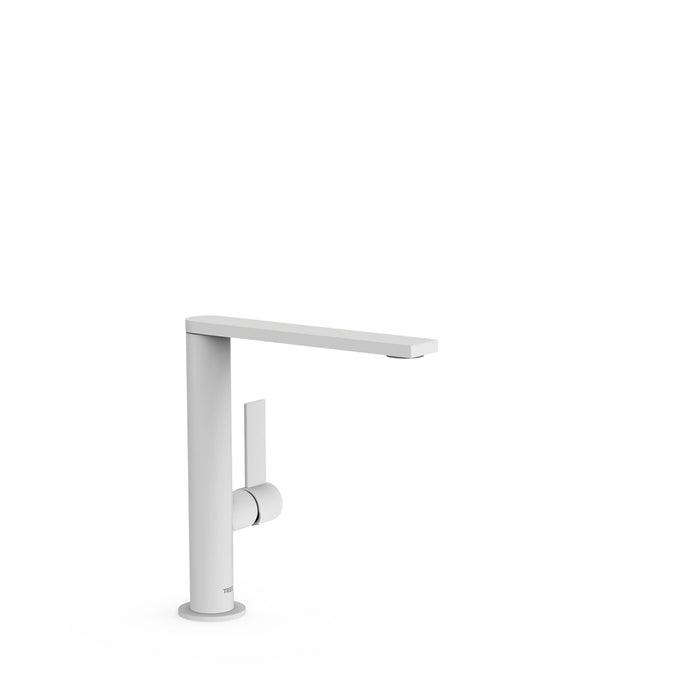 TRES 21130501BM PROJECT-TRES High Spout Single Handle Faucet with Side Handle for Sink Matte White