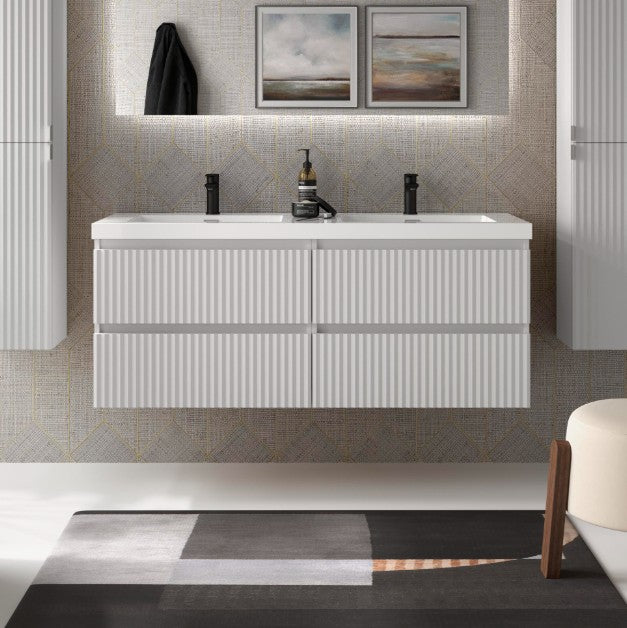 SALGAR 121748 KIRA Mueble+Lavabo TOSCANA 140cm Blanco Mate