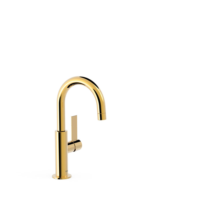 TRES 21190401OR PROJECT-TRES Grifo Monomando con Maneta Lateral para Lavabo Color Oro 24K