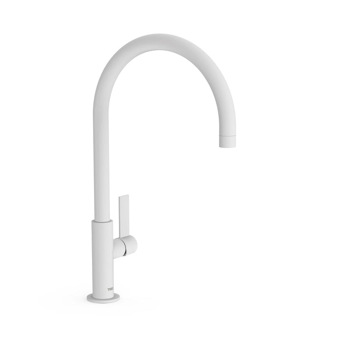TRES 21190601BM PROJECT-TRES XXL High Spout Single-Handle Faucet with Side Handle for Sink Matte White
