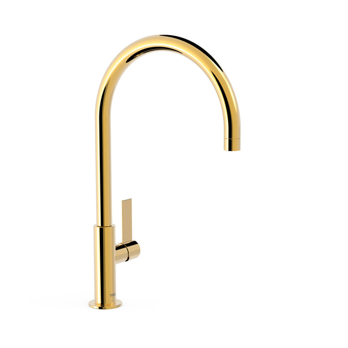 TRES 21190601OR PROJECT-TRES XXL Single-lever Faucet High Spout with Side Handle for Sink 24K Gold Color
