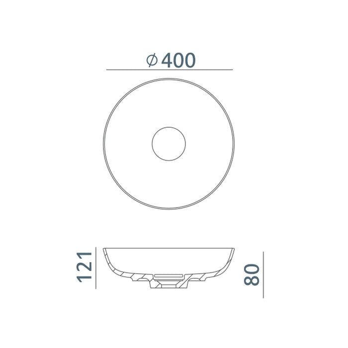 ACQUABELLA 53022964 VARS CIRCLE Sink Above Counter 40 Matte White