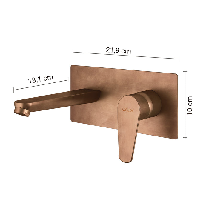 GEDY MXCO0782000 COMO Grifo de pared para lavabo oro rosa