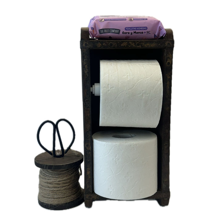 ARCOBAÑ FCPRM  Portarrollos Doble De Madera Rustico