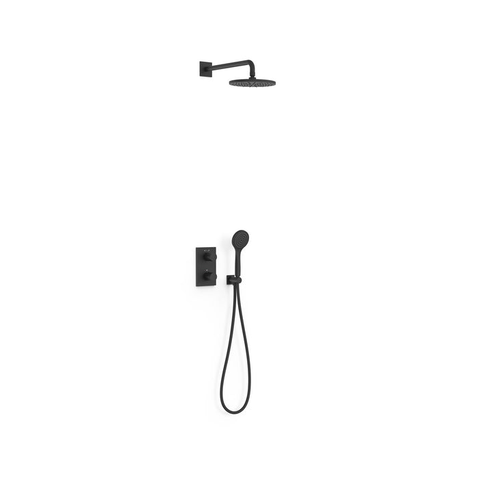 TRES 21625004NM THERM-BOX 2-Way Built-in Thermostatic Shower Faucet Kit Matte Black