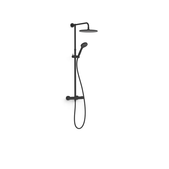 TRES 21639302NM BASE PLUS Thermostatic Wall-Mounted 2-Way Faucet Set for Shower Matte Black Color