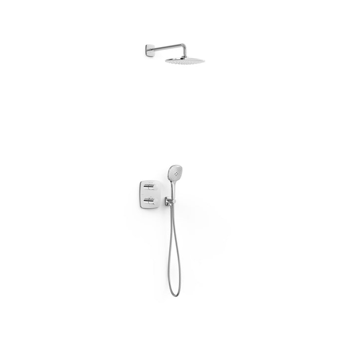 TRES 21725004 THERM-BOX 2-Way Built-In Thermostatic Shower Faucet Kit Chrome Color